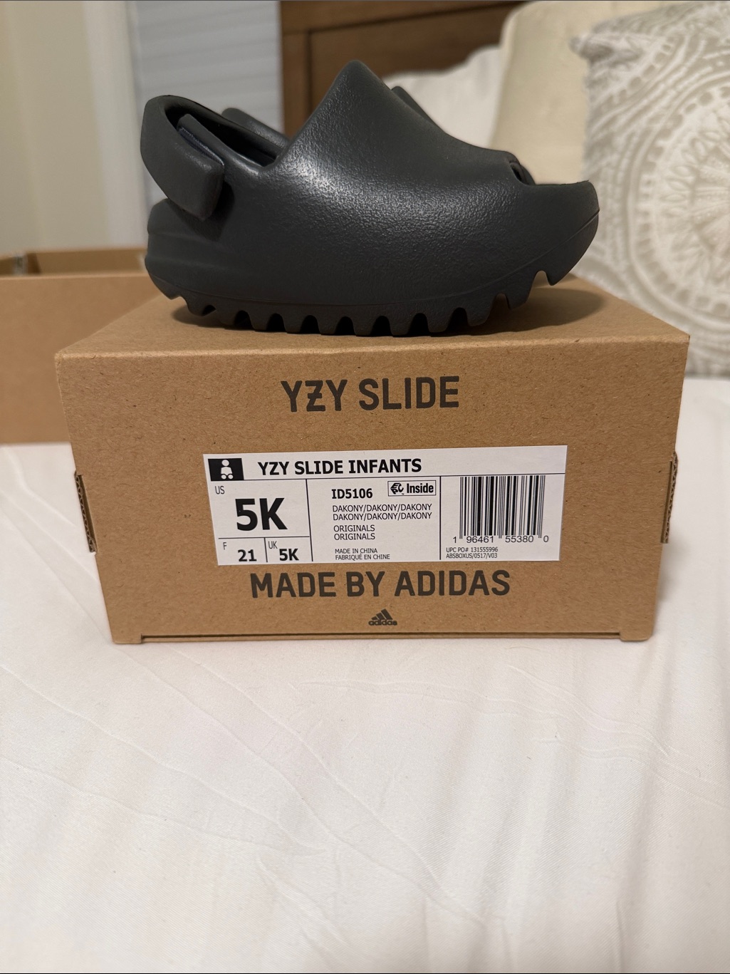 Adidas Yzy Slide Infants  Dark Gray